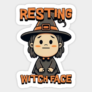 Resting Witch Face! Cute witch Cartoon Sticker